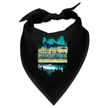 Perth Australien Retro Urlaub - Bandana - Schwarz - Vorne