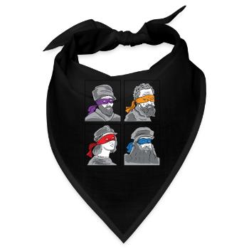 Leonardo Donatello Michelangelo Raphael Geschenk - Bandana - Schwarz - Vorne