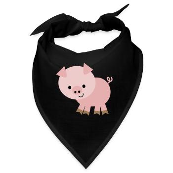 Kleines Schweinchen - Bandana - Schwarz - Vorne