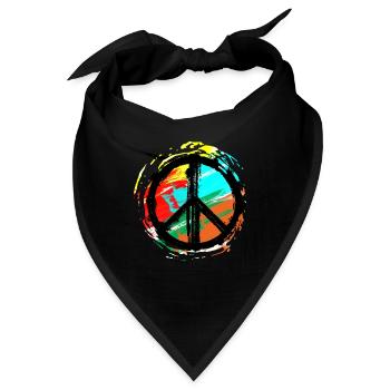 Peace - Farben - Bandana - Schwarz - Vorne