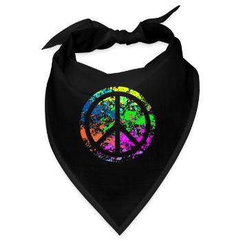 Peace - Farben - Bandana - Schwarz - Vorne