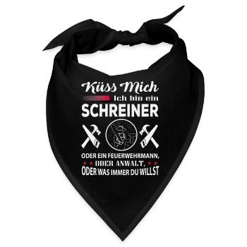 Küss Mich Ich Bin Schreiner - Bandana - Schwarz - Vorne