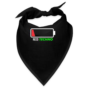 Need techno - Bandana - Schwarz - Vorne