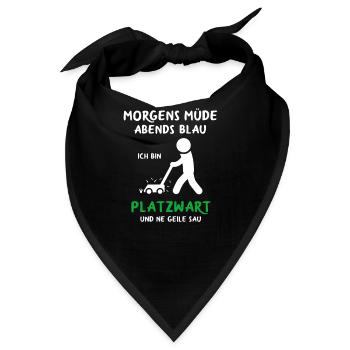 Platzwart Groundsman Greenkeeper Campingplatz - Bandana - Schwarz - Vorne