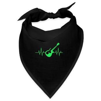 Herzschlag - Heartbeat / Gitarre - Bandana - Schwarz - Vorne