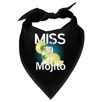Cocktail Mojito Lime saying Miss Mojito - Bandana - Schwarz - Vorne
