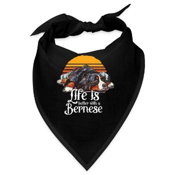 Retro Bernese Mountain Dog Gift - Bandana - Schwarz - Vorne