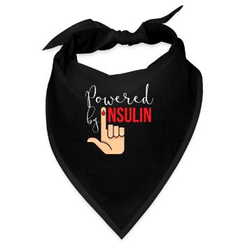 Powered By Insulin Diabetiker Zucker Diabetes - Bandana - Schwarz - Vorne