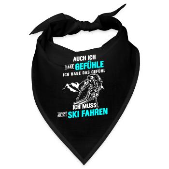 Ski Fahren Piste Skifahrer Winter Sport Geschenk - Bandana - Schwarz - Vorne