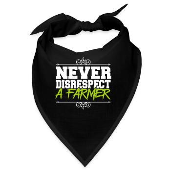 Lovable Never Disrespect A Farmer Illustration - Bandana - Schwarz - Vorne