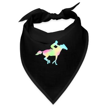 Pferd mit Jockey Rennpferd - Bandana - Schwarz - Vorne