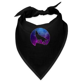Wolf Wölfe Heulen Wolfpack Werwolf Geschenk - Bandana - Schwarz - Vorne