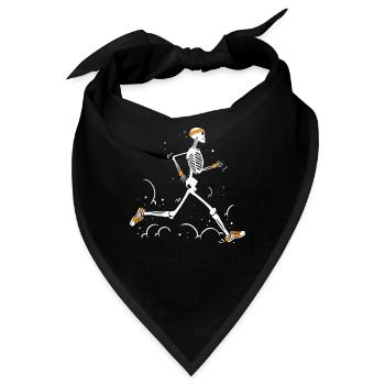Skelett Läufer Stirnband - Bandana - Schwarz - Vorne