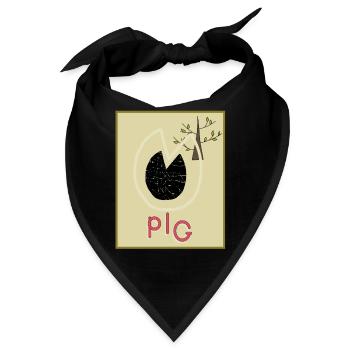 Schweinepfote, Schweinefuß, Schwein - Geschenk - Bandana - Schwarz - Vorne