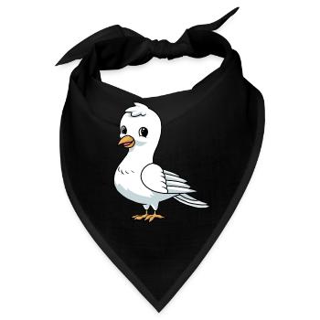 Kleine weiße Taube - Bandana - Schwarz - Vorne