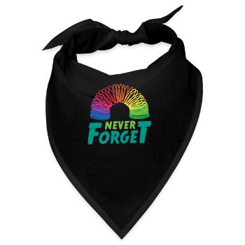 90s Never Forget Regenbogen Spielzeug Humor - Bandana - Schwarz - Vorne
