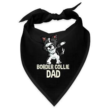Border Collie Dad Papa Hund Spruch - Bandana - Schwarz - Vorne
