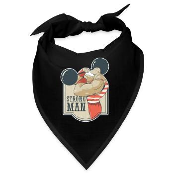 Strongman retro Muskelmann mit Gewicht Nostalgie - Bandana - Schwarz - Vorne