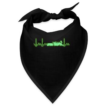 Modellbauer Lok Zug Eisenbahn Herzschlag - Bandana - Schwarz - Vorne