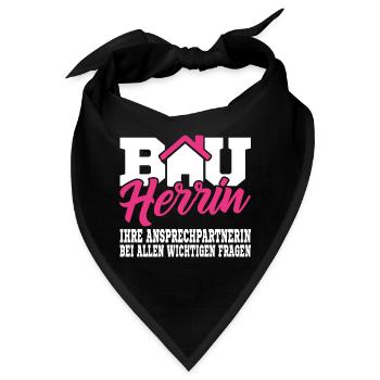 Bauherrin Shirt Geschenk für Bauherrin Hausbau - Bandana - Schwarz - Vorne