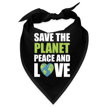 Save the planet - Bandana - Schwarz - Vorne