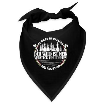 Der Wald Ist Mein Versteck Vor idioten - Bandana - Schwarz - Vorne