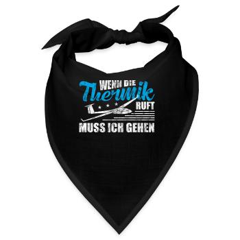 Segelfliegen Thermik Vintage Segelflugzeug - Bandana - Schwarz - Vorne