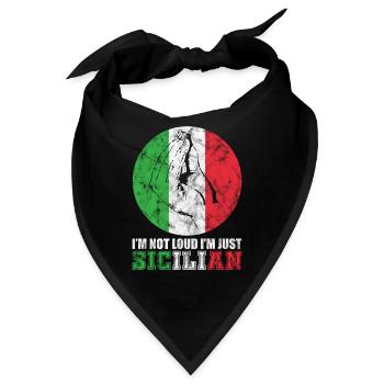 Italien Sizilien Hand Geste - Bandana - Schwarz - Vorne