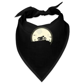 Moped Zweirad Silhouette Mond Shirt Design - Bandana - Schwarz - Vorne