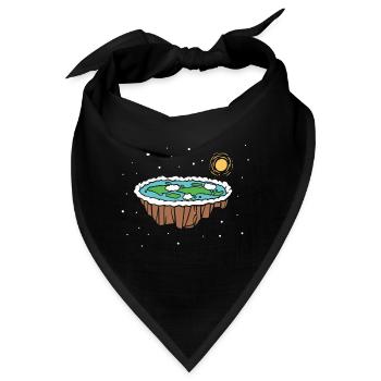 Die Erde ist eine Scheibe - Bandana - Schwarz - Vorne