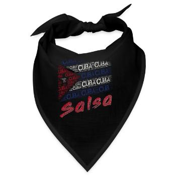 Cuban Salsa Kuba Flagge - Bandana - Schwarz - Vorne