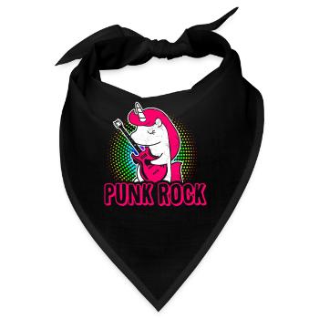 Punk Musik Einhorn Girl Punker Rock Anarchie - Bandana - Schwarz - Vorne
