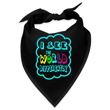 AUTISMUS WELT IST ANDERS Geschenk Für Autisten - Bandana - Schwarz - Vorne