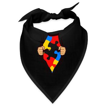 AUTISMUS SUPERHELD Geschenk Für Autist - Bandana - Schwarz - Vorne