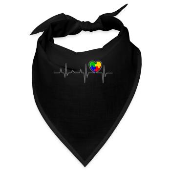 AUTISMUS HERZSCHLAG Autism Awareness Geschenk - Bandana - Schwarz - Vorne