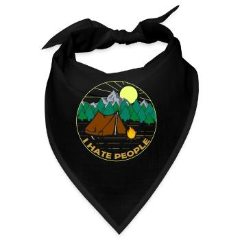 Camping Wandern Ich hasse Menschen - Bandana - Schwarz - Vorne