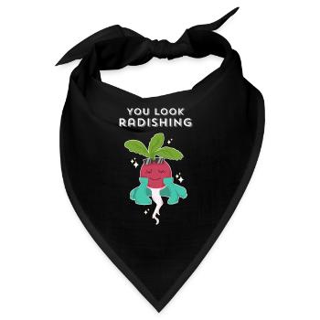 Lustiger Veganer, Sie schauen Rettich, Selbstliebe, Lebensmittel - Bandana - Schwarz - Vorne
