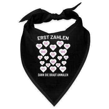 Erst Zahlen Dann Die Braut Anmalen Ausschneiden - Bandana - Schwarz - Vorne