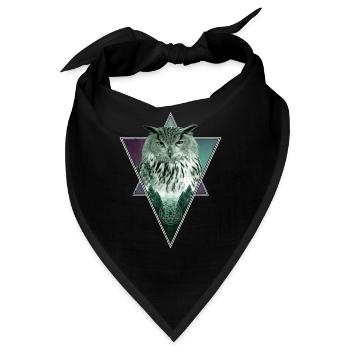 Eulengeist Tier Natur und Outdoor-Liebhaber - Bandana - Schwarz - Vorne