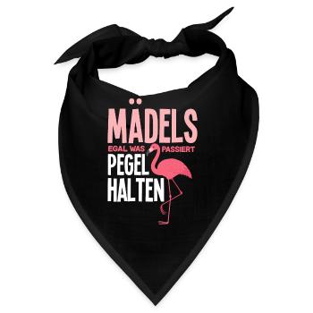 Mädels Pegel Halten Flamingo Party Gruppe Alkohol - Bandana - Schwarz - Vorne