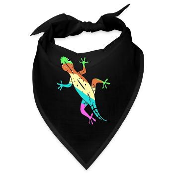 Eidechse Gecko Zoologie Wildtiere Lurch Amphibie - Bandana - Schwarz - Vorne