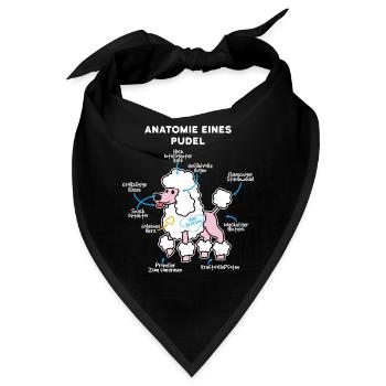 Anatomie Eines Pudel - Bandana - Schwarz - Vorne