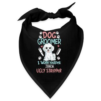 Hundefriseur Hundesalon Hunde Friseur Salon - Bandana - Schwarz - Vorne