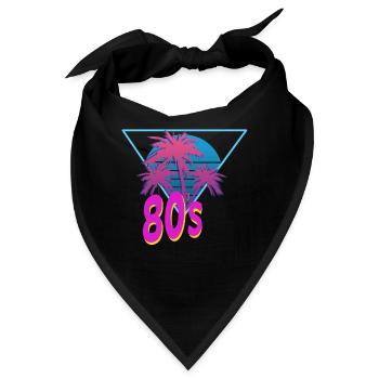 80er Jahre 80s 80's Achtziger Motto Party Kostüm - Bandana - Schwarz - Vorne