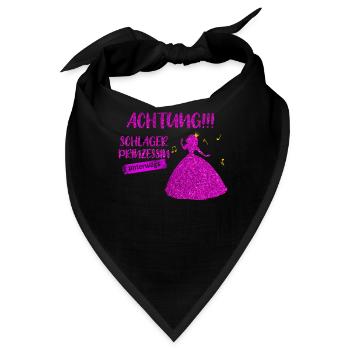 Achtung! Schlagerprinzessin unterwegs - Bandana - Schwarz - Vorne