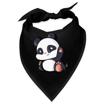Süßer Panda Geschenk Idee Pandabär - Bandana - Schwarz - Vorne