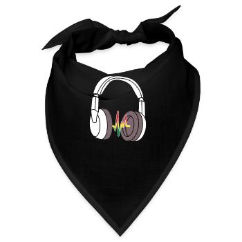 Rasta Kopfhörer Rastafari Jamaika Musik Geschenk - Bandana - Schwarz - Vorne