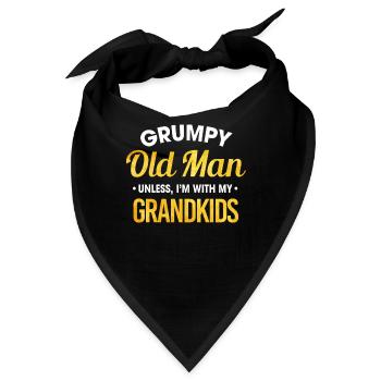 Grumpy Old Man Unless I'm With My Grandkids Funny - Bandana - Schwarz - Vorne