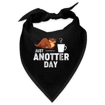 Der Otter mit Kaffee - Bandana - Schwarz - Vorne