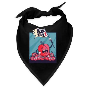 Apfel Revolution Aufstand der Äpfel Obst Geschenk - Bandana - Schwarz - Vorne